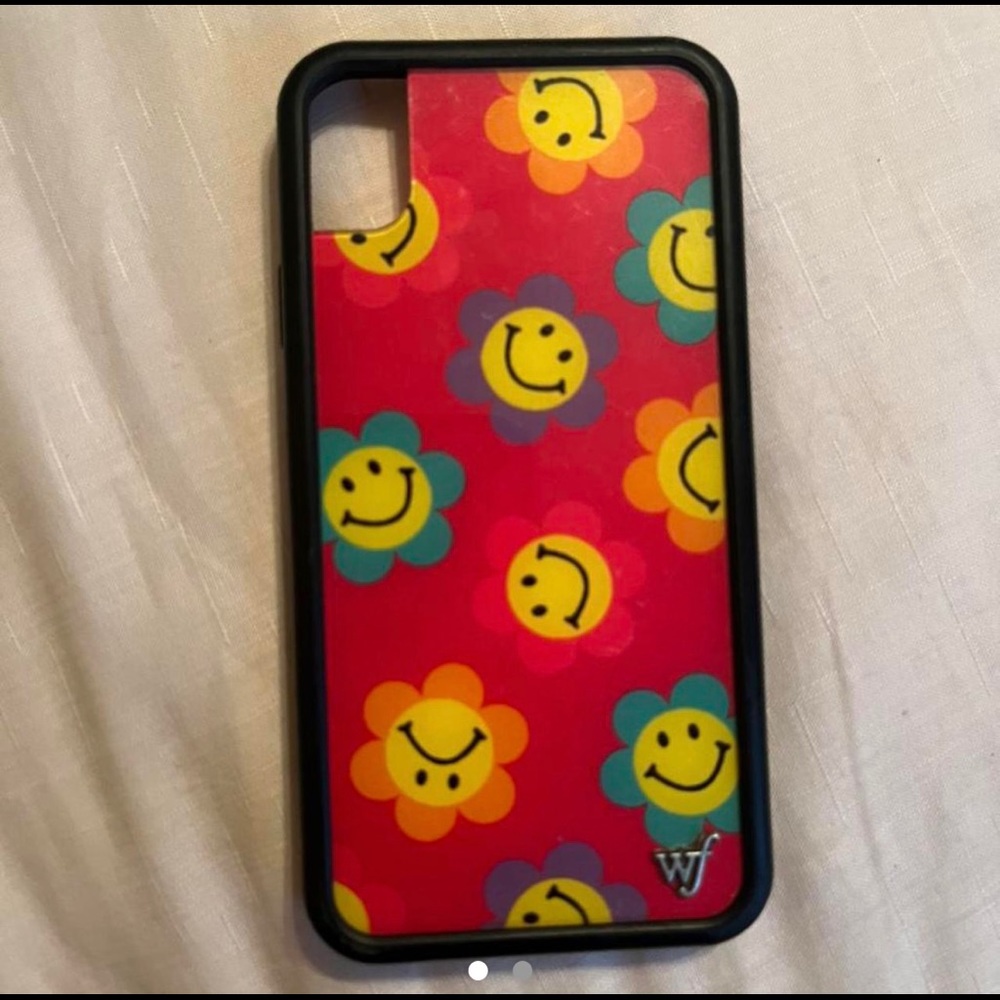 pink wildflower smiley phone case-iphone XR